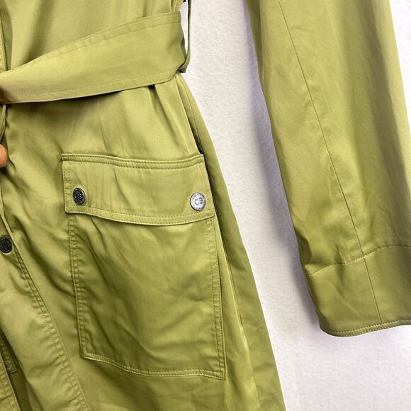 Cynthia Steffe Womans Olive Green Classic Chic Belted Trench Coat Small - Picture 4 of 11